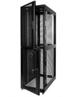 Шкаф серверный ПРОФ напольный колокейшн 46U (600 × 1200) 2 секции, дверь перф. 2 шт., черный, в сборе