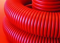 Труба гибкая двустенная для кабельной канализации д.63мм, цвет красный, в бухте 50м., без протяжки