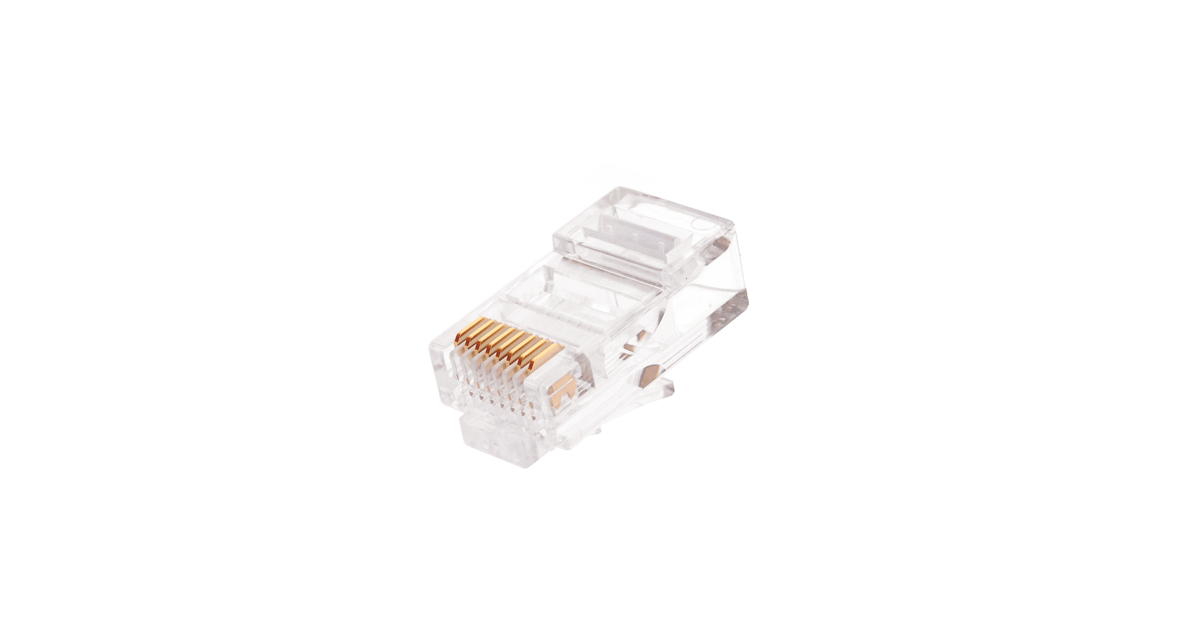 Коннектор NIKOMAX RJ45/8P8C под витую пару, Кат.5e (Класс D), 100МГц, покрытие 6мкд, под многожильный кабель, неэкранированный, круглый ввод, уп-ка 100шт.