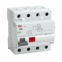 Четырехполюсное устройство защитного отключения DV 4P  80А/100мА (AC) EKF AVERES