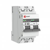 Автоматический выключатель 2P 10А (D) 6кА ВА 47-63 EKF PROxima mcb4763-6-2-10D-pro