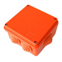 JBS100 Коробка огн. E60-E90,о/п 100х100х55, с гладкими стенками,без галогена, IP56, 3P, (0,15-2,5мм2), цвет оранж