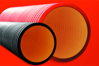 Труба жесткая двустенная для кабельной канализации (6кПа) д160мм, длина 5,70м. ,цвет черный