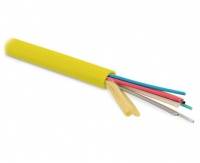 Одномодовый оптический кабель 16 волокон, безгелевые микротрубки 42887 мм (micro bundle), для внутренней прокладки, LSZH IEC 60332-3, –30°C – +70°C, желтый Hyperline