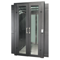 Распашные двери коридора 1200 мм для шкафов LANMASTER DCS 42U, стекло, без замка