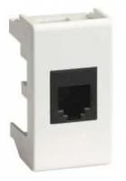 Ком.роз. RJ45 кат.6 (8P8C, Hyperline, Dual IDC: 110&Krone) Viva, белая, 1мод