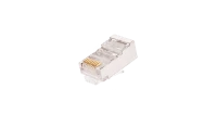Коннектор NIKOMAX RJ45/8P8C под витую пару, Кат.5e (Класс D), 100МГц, покрытие 50мкд, универсальные ножи, экранированный, круглый ввод, уп-ка 100шт.