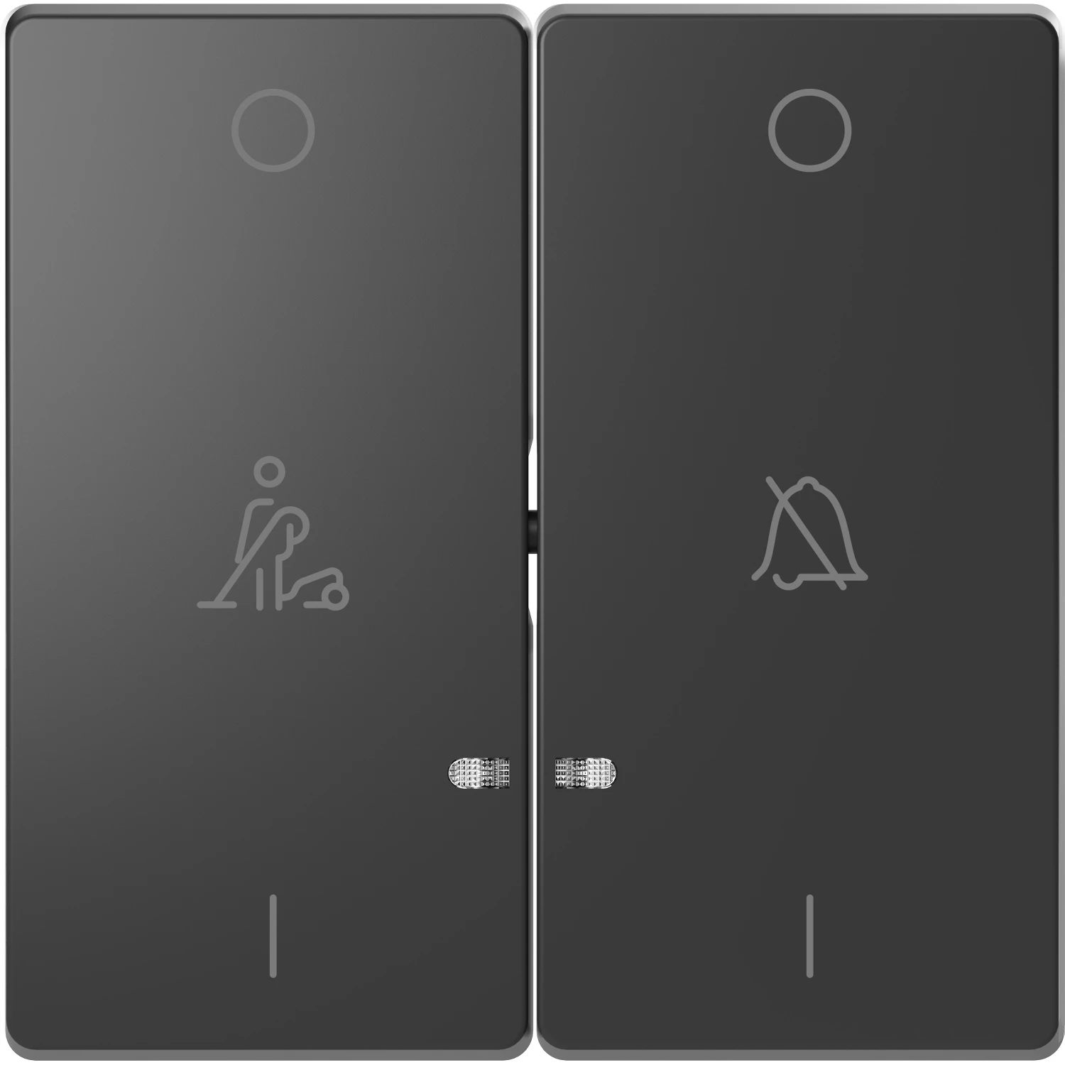 D-Life КЛАВИША 2-ная, линзой LED, символ: звонок/горничная, АНТРАЦИТ , SD