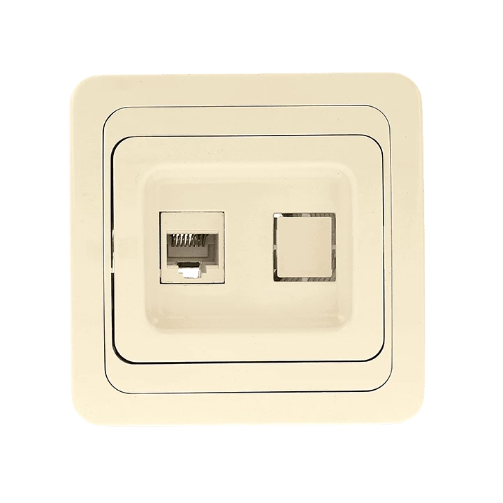 Компьютерная розетка EKF PROxima RJ-45 1-мест. бежевая Лондон
