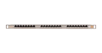 Коммутационная панель NIKOMAX 19", 0,5U, 24 порта, Кат.5e (Класс D), 100МГц, RJ45/8P8C, 110/KRONE, T568A/B, полный экран, с органайзером, металлик - гарантия: 5 лет расширенная / 25 лет системная