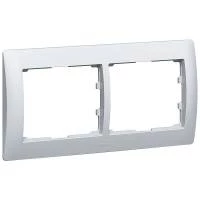 Рамка 2п гор Aluminium GL