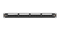 Коммутационная панель NIKOMAX 19", 1U, 24 порта, Кат.6 (Класс E), 250МГц, RJ45/8P8C, 110/KRONE, T568A/B, неэкранированная, с органайзером, черная - гарантия: 5 лет расширенная / 25 лет системная