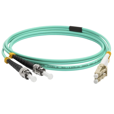Патч-корд оптический LANMASTER, дуплексный, LC/PC-ST/PC, OM3, LSZH, 15 м