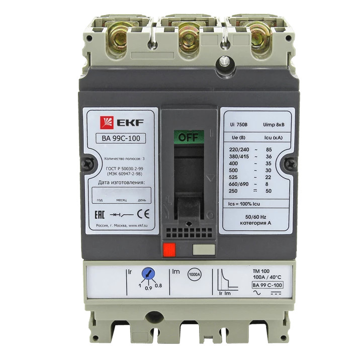 Выключатель автоматический ВА-99C (Compact NS) 100/50А 3P 36кА EKF PROxima