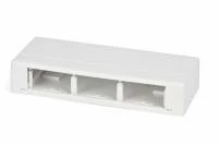 Корпус настенной розетки для 3-х вставок 25х50 на узкой стороне, белый Hyperline