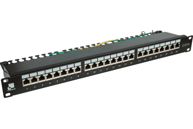 Патч-панель LANMASTER 24 порта с индикаторами, STP, кат.6, 1U