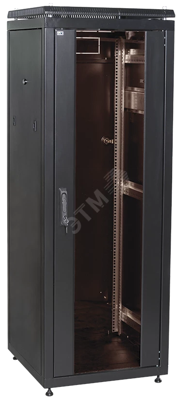 ITK Шкаф сетевой 19" LINEA N 28U 600х1000 мм стеклянная передняя дверь черный