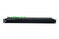 Коммутационная панель категории 3, UTP, 19", 1U, 50хRJ45, USOC, 2 пары, черная