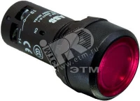 Кнопка с подсветкой CP1-12R-01 красная 110-130В AC/DC с плоской клавишей без фиксации 1НЗ