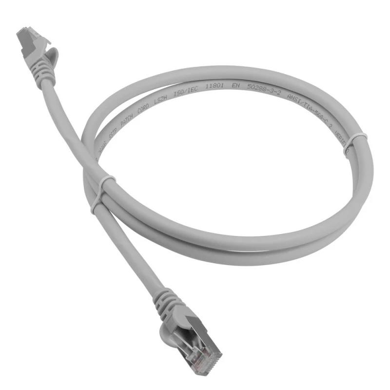 Патч-корд LANMASTER LSZH FTP кат.6A, 1.5 м, серый