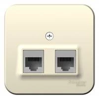 Розетка двойная компьютерная BLANCA О/У RJ45, кат.5E, ИЗОЛ.ПЛ., молочный