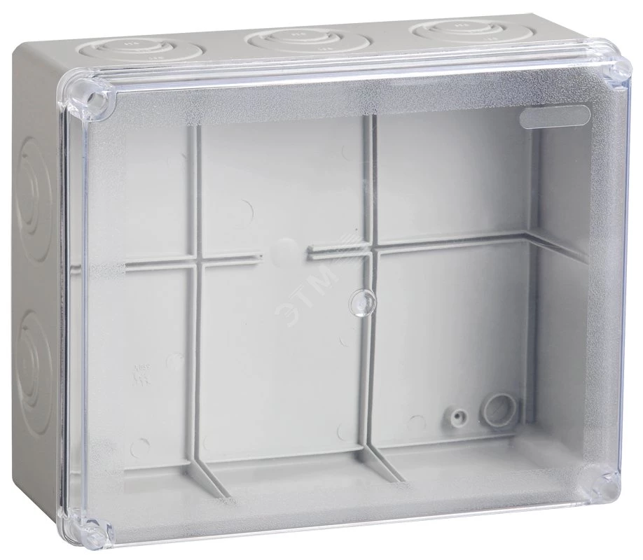 Коробка КМ41330 распаячная для о/п 100х100х50 мм IP55 (RAL7035, гермовводы PG9 5 шт)