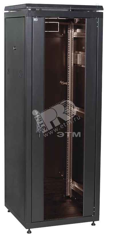 ITK Шкаф сетевой 19" LINEA N 24U 600х800 мм стеклянная передняя дверь черный