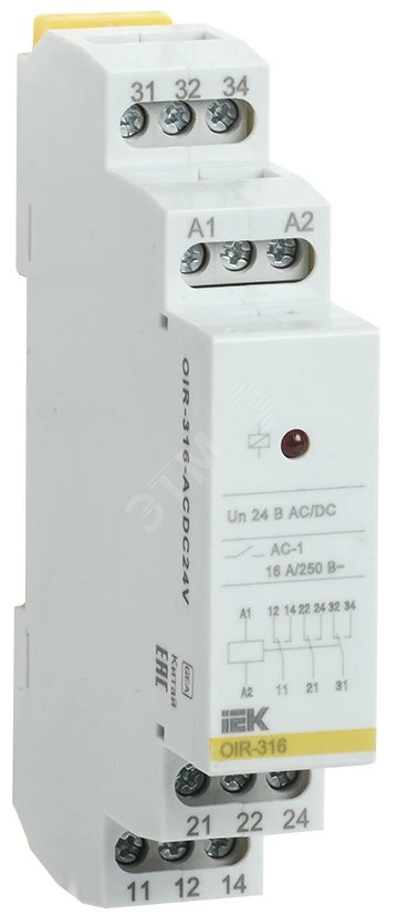 Промежуточное реле OIR 3 контакта (16А) 24 В AC/DC IEK