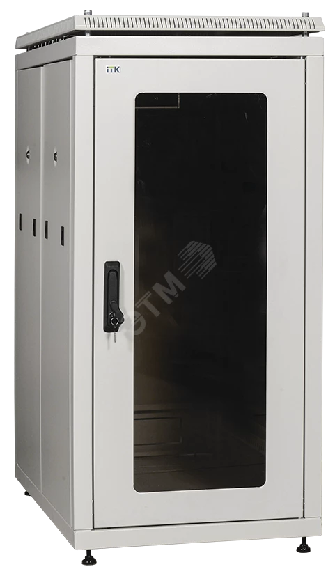 ITK Шкаф сетевой 19" LINEA N 33U 600х1000 мм стеклянная передняя дверь серый