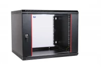 Шкаф телекоммуникационный настенный разборный 15U (600 × 650) дверь стекло, цвет черный