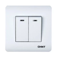 2-клавишный выключатель для низковольтного оборудования с LED-подсветкой 10А 250В (CHINT)
