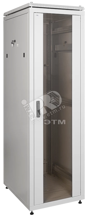 ITK Шкаф сетевой 19" LINEA N 24U 600х600 мм стеклянная передняя дверь серый