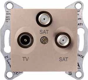 TV/R/SAT розет. проходная, титан SDN3501468