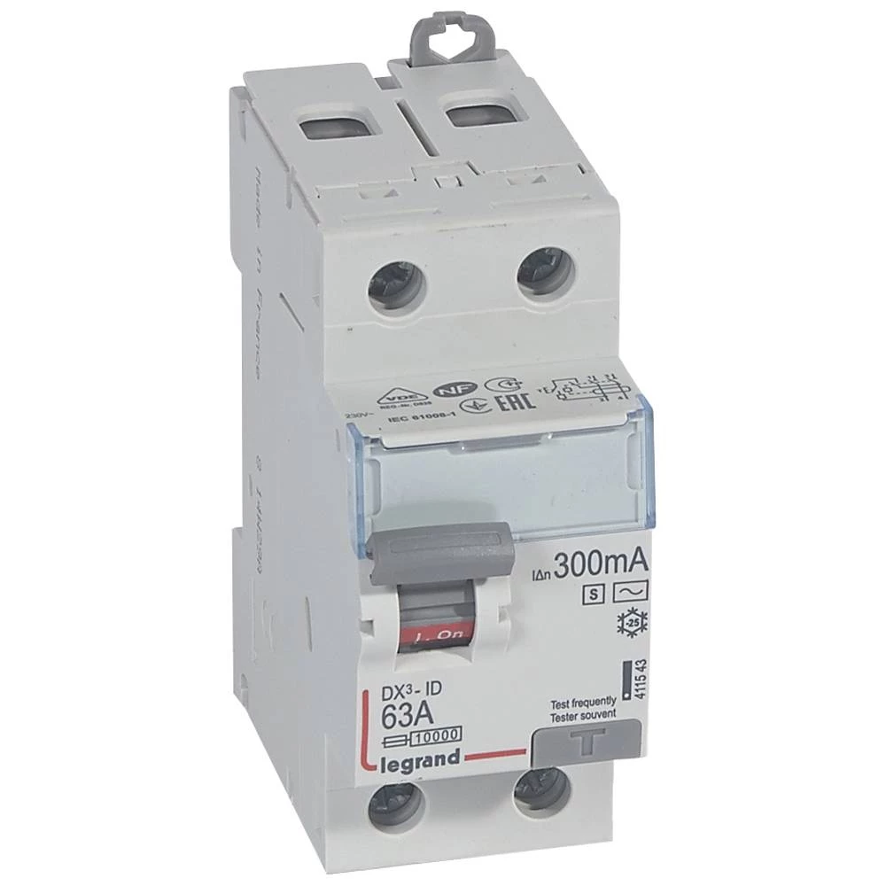 УЗО двухполюсное DX3 2П 63А 300мА-AC-S