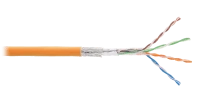 Кабель NIKOLAN SF/UTP 4 пары, Кат.5e (Класс D), тест по ISO/IEC, 100МГц, одножильный, BC (чистая медь), 24AWG (0,511мм), внутренний, LSZH нг(А)-HFLTx, оранжевый, 305м - гарантия: 5 лет расширенная / 25 лет системная