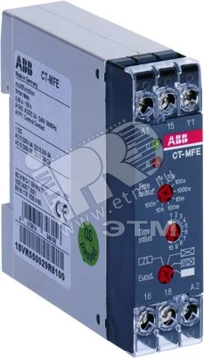 Реле времени ABB CT-ERE (задержка на включение) 24В AC/DC, 220-240В AC (временной диапазон 0,3..30мин) 1ПК