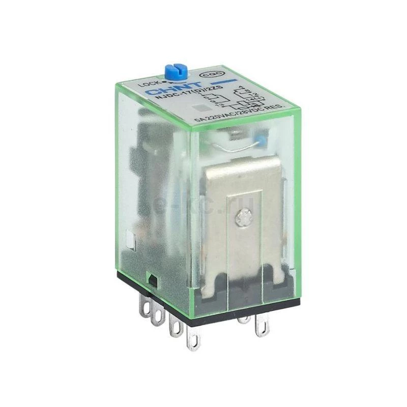 Реле промежуточное с кнопкой тестирования NJDC-17(D)/4ZS 4 конт. с инд. LED 3А DC12В (CHINT)