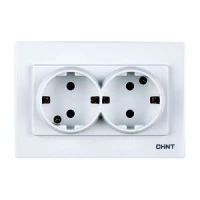 Двухместная розетка без заземляющего контакта 16А 250В (CHINT)