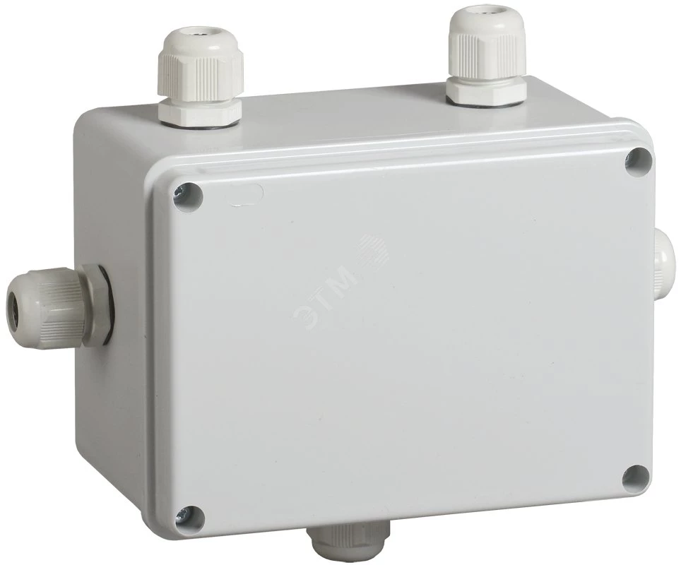 Коробка КМ41331 распаячная для о/п 150х110х85 мм IP55 (RAL7035, гермовводы PG11 5 шт)