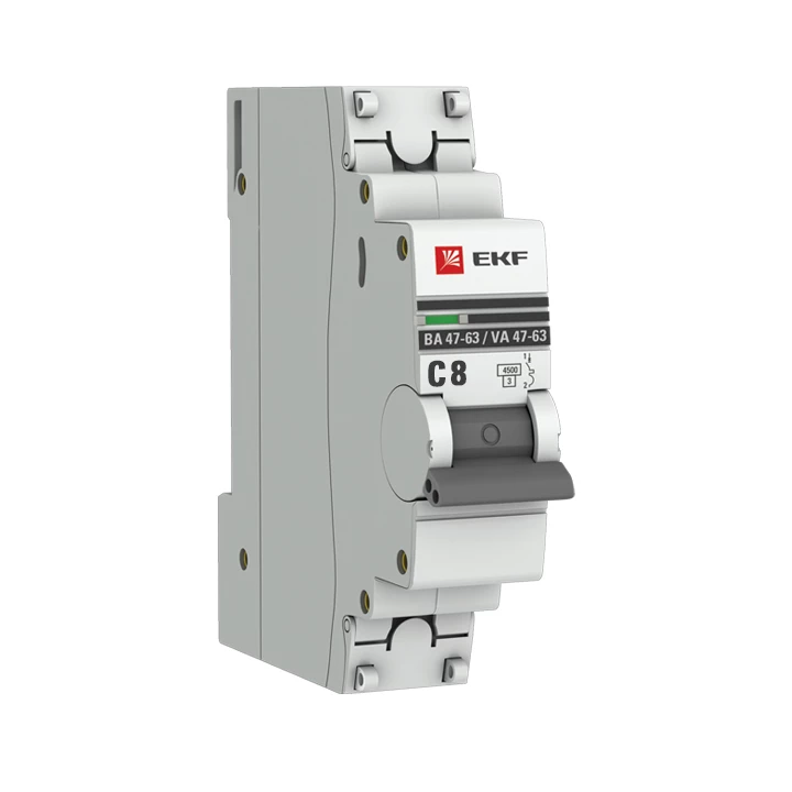 Автоматический выключатель 1P 8А (C) 4,5kA ВА 47-63 EKF PROxima mcb4763-1-08C-pro mcb4763-1-08C-pro
