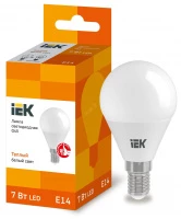 Лампа светодиодная ECO G45 шар 7Вт 230В 3000К E14 IEK