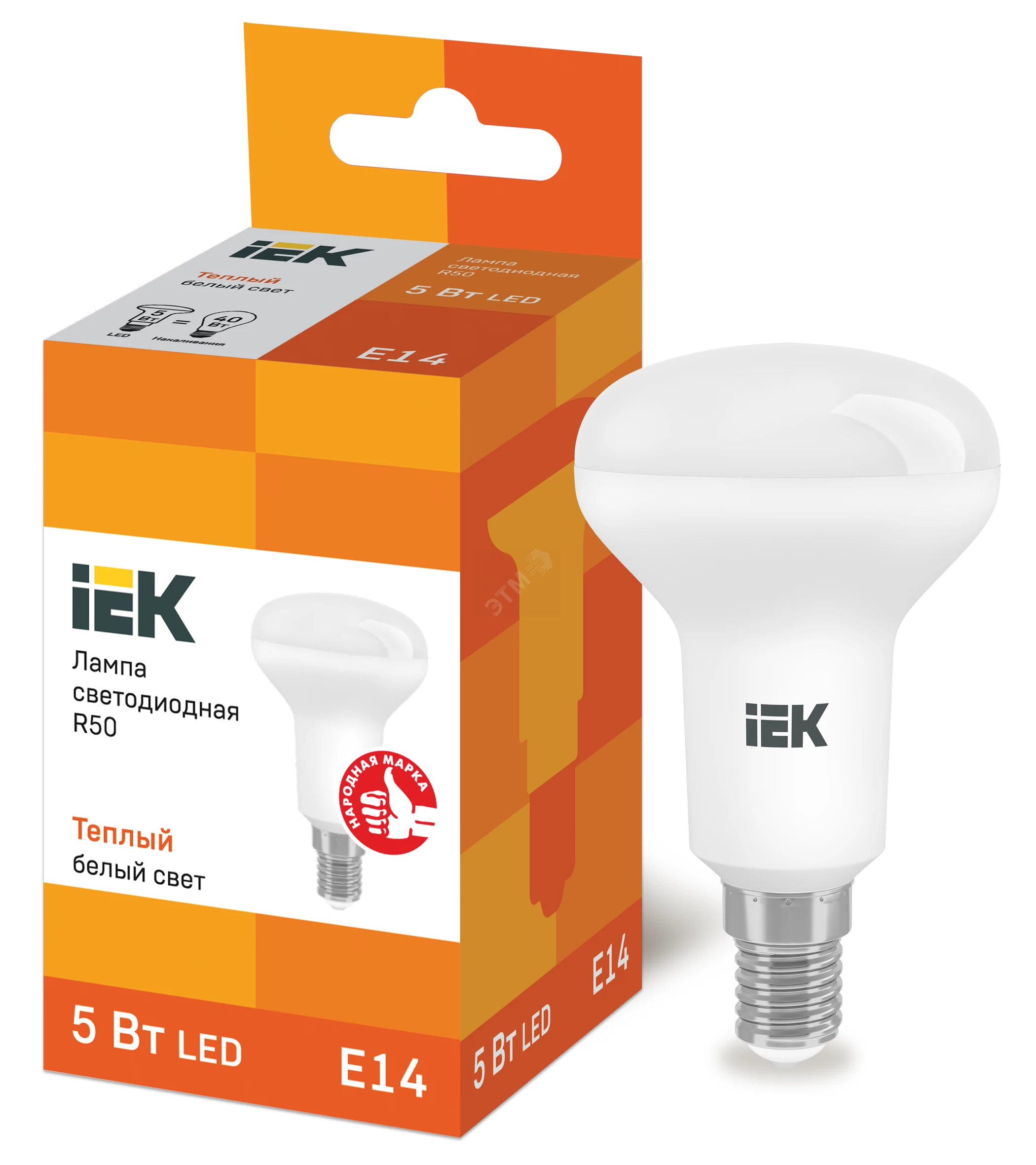 Лампа светодиодная ECO R50 рефлектор 5Вт 230В 3000К E14 IEK