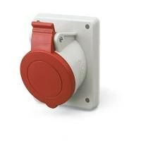 Розетка панельная с наклоном  IP44 16А 3P+E+N 400В.Пружинный зажим.