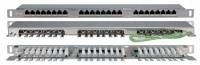 Патч-панель высокой плотности 19&quot;, 0.5U, 24 порта RJ-45, категория 5E, Dual IDC, экранированная Hyperline