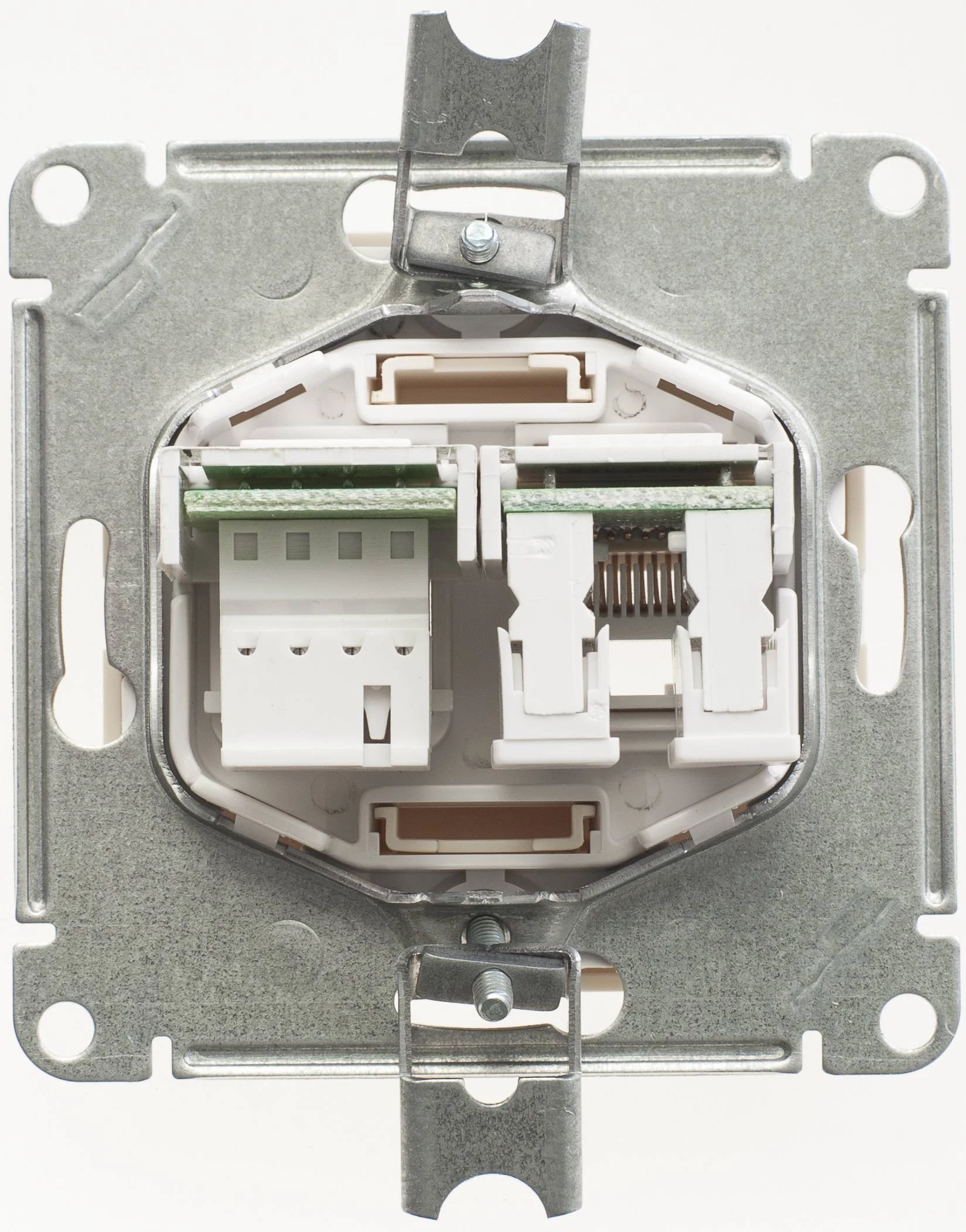 Двойная компьютерная розетка W59 RJ11+RJ45, 160В, 1А, кат.5E, механизм, слоновая кость 