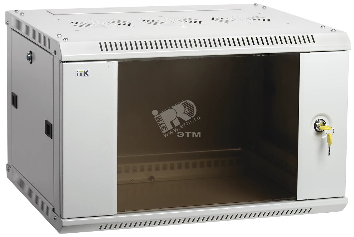 ITK Шкаф LINEA W 9U 600x450 мм дверь стекло, RAL7035