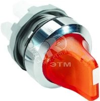 Переключатель M2SS3-21R (короткая ручка) красный 2-х позиционный с подсветкой (только корпус) 45# с возвратом
