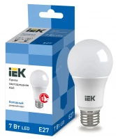 Лампа светодиодная ECO A60 шар 7Вт 230В 6500К E27 IEK