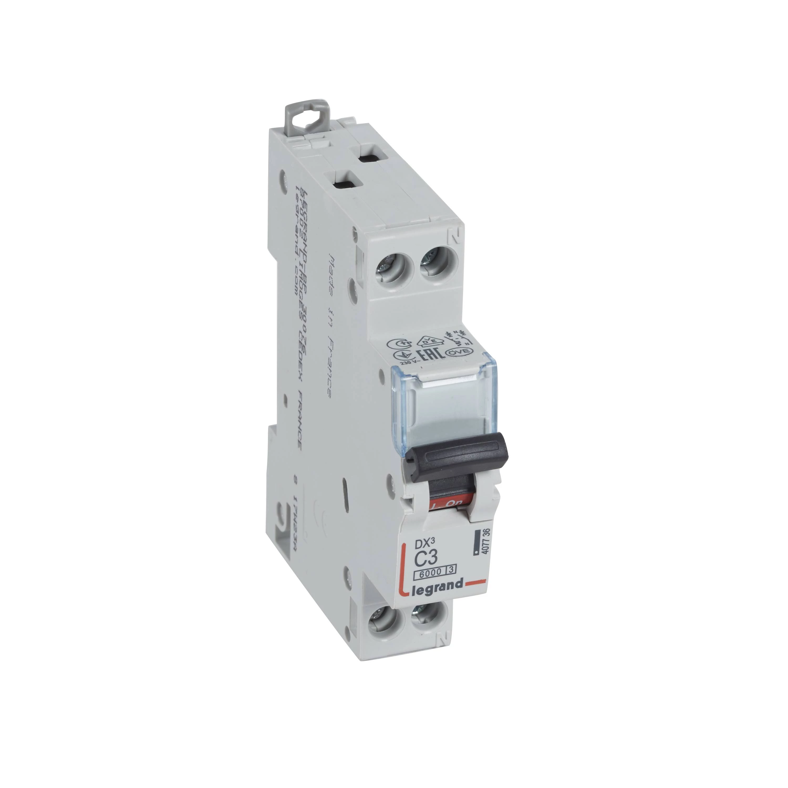 Авт.выкл.DX3 1п+N С3А 6kA/10кА