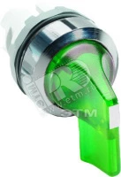 Переключатель M3SS6-21G (длинная ручка) зеленый 3-х позиционный с подсветкой (только корпус) с возвратом в среднее положение